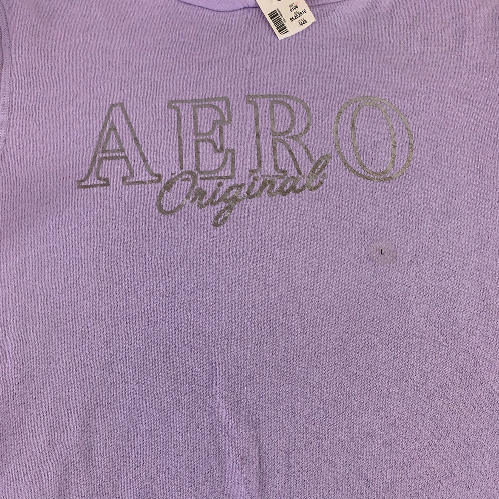 Aeropostale Womens Large Purple Fleece Aero Original Logo Pullover Hoodie NWT - Picture 4 of 15